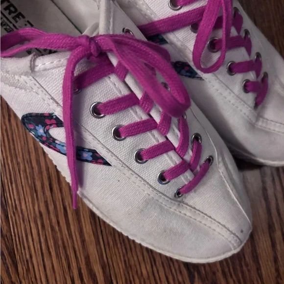 TRETORN Women's Nylite Plus Sneakers, White/Fuchsia/Floral Sz 7 - Picture 3 of 8